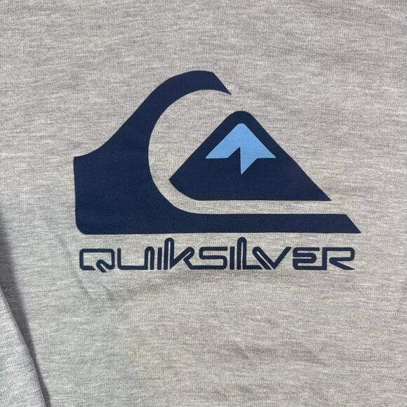Quiksilver Big Logo grey streetwear surfwear pullover hoodie mens Large - Picture 5 of 12